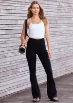 [Lorna Jane] Lotus Flared Leggings in Black, Size - Small S Recycled Black