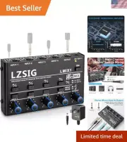 Mini Audio Mixer,Stereo Line Mixer for Sub-Mixing,Ultra Low-Noise,4-Channel,D...