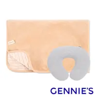 在飛比找蝦皮商城優惠-【Gennies 奇妮】嬰兒寢具二件組-咖啡紗(頸枕+嬰兒被