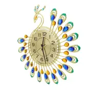 Iron Modern Wall Clock Large Peacock Shape Non Ticking Silent Clock For YZ JJ