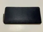 Isit Long Wallet Round Zipper Is/It Billfold 971606 Navy Coin Purse Brand Men'S