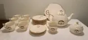 Irish Donegal Parian Ring Claddagh Porcelain Tea Set For 6, (22 Pieces)