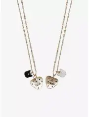 Sailor Moon Luna & Artemis Best Friend Necklace Set Of 2 Heart Black White Cat