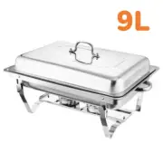 9L Chafing Dish Buffet Stoves Rectangle Food Warmer Stainless Steel Chafer New