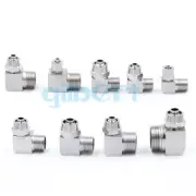 2pcs 1/8"-1/2" BSP Male x Quick Fit 4-12mm Elbow Brass Pneumatic Hose Fitting