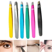 NT Stainless Steel Tweezers Hair Eyebrow Plucker Puller Beauty Nail Slanted Tip