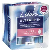 12 Pack Libra Ultra Thin Super Pads