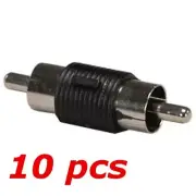 10 PACK - RCA Male Plug to RCA Male Plug Audio Adapter Connector Barrel Coupler