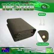 2X4m Heavy Duty Olive Drab Canvas Tarp Tarpaulin Water UV Resistant Fabric Wove