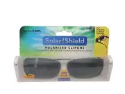 Solar Shield Polarized Clip Ons 100% UVA UVB 56 Rec A Black Scratch-Resistant