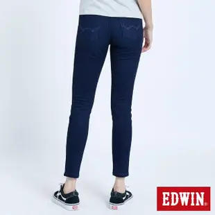 【EDWIN】女裝 JERSEYS EJ2棉感窄管迦績褲(原藍磨)