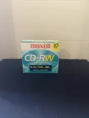 Maxell CD-RW Discs 700MB/80min Sealed 10/Pack New Unopened Box