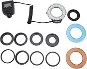 LED Macro Rings Flash Light, 48 LED Rings Light with LCD Display, Macro Rings Light with Power Control Adapter for DSLR Cameras