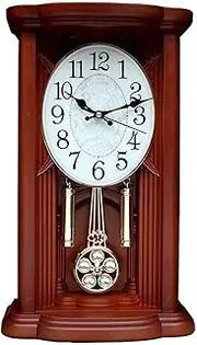 Wall Clocks Wood Wall Clock with Chime Pendulum Wood Traditional Clock,Battery Operated Mantle Clocksfor Living Room Office Home, Fireplace Clock with Westminster Chime,Wood Fireplace Clocks