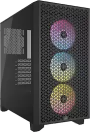 3000D RGB AIRFLOW Mid-Tower PC Case - Black - 3X AR120 RGB Fans - Three-Slot GPU