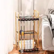 MegLob 3-Layer Fishing Rod Holder, Simple Floor Standing Fishing Tool Storage Organizer Station, Compact Fishing Rod Display Rack for Garage, Lightweight Vertical Fish Pole Garage Storage Unit