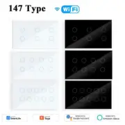 AUBESS Tuya WIFI Smart Switch 147Type Glass Touch Panel Interrupter 6/8/10Gang L