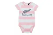New Zealand All Blacks Striped Pink Rugby Union Bodysuit - Size 0