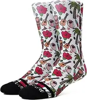 [Venture] Socks, Soft Athletic Ribbed Terry Loop Arch Support/Reinforced Heel and Toe For Skateboarding Crossfit Gym, KAHALO, Medium-Large