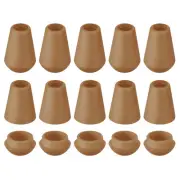 16Pcs Plastic Cord Lock Bell End Stopper Cord End Lock Rope Fastener, Coffee