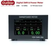 4.3" 1.8-54MHz Digital SWR & Power Meter 200W Standing Wave Meter CQV-SWR-508