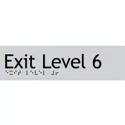 AS1428 Compliant Exit Sign L6 SILVER Level 6 Braille 180x50x3mm