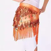 [Generic] Belly Dance Hip Scarf Belly Dance Waist Chain Dangling Coin Drop Tassel Triangle Scarf Hip Scarf Latin Scarf Waist Seal Female Tassel Waist Chain Belly Dance Waist Belt(4)