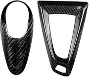 ATATNK Real Carbon Compatible for BMW M2 F87 M3 F80 M4 F82 M5 F83 F10 F85 X5M F86 X6M F12 F13 Car Gear Shift Knob Cap Cover Sticker Panel Trim(A B-LHD)