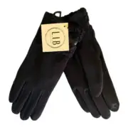 SMART TOUCH MICROSUEDE BLACK GLOVES FOR WOMEN LIB DESIGN NY OSFM