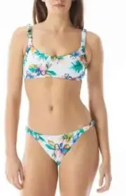 New Sundazed Bella Shirred-Strap Bikini Swim Top - US M - Bottoms sold separate