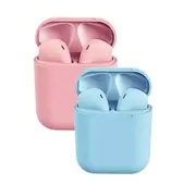 2 Packs Wireless Earbuds inPods 12 Touch Control Bluetooth 5.0 Earbuds Earphone with Storage Case-Pink&Blue