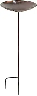 Burnt Copper Birdbath with Stake