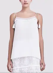 Elie Tahari Pedrine White Silk Top in Large - Brand New with Tags