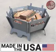 SPRING Modular Collapsible Steel LARGE 20" Portable Camping Fire Pit Made in USA
