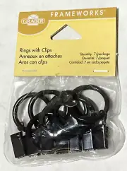 2pk(14 rings) Graber Frameworks Metal Curtain Ring w/ Clip, 1" inside dia. Brown