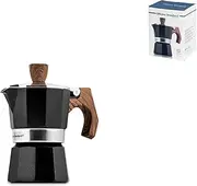 602567 Coffee Maker, Aluminium, Wood Effect Handle, Cup 1, 1 Cups