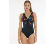 Aqua Perla Womens Sherazad Black One Piece Swimwear Spf50+