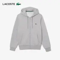 在飛比找momo購物網優惠-【LACOSTE】男裝-有機棉拉鍊連帽外套(灰色)