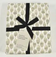 West Elm Percale Stamped Dots King Duvet Cover NEW Frost Gray Beige Taupe