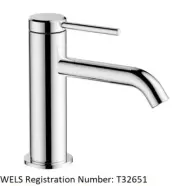 Abey POCO BASIN MIXER Pin Lever Design, WELS 4-Star 6.5L/Min CHROME PLATED 6B1