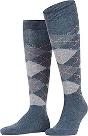 BURLINGTON Men's Preston Knee-High Socks Warm And Soft Black Grey More Colours Thick Thermal Long Length Argyle Pattern For Winter Casual Looks 1 Pair