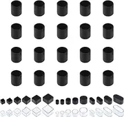 Swpeet 20Pcs 5/8" Black Round Chair Leg Caps, Floor Protectors, Table Chair Leg Protection Cover, Furniture Leg Caps，Leg Tips Covers, Feet Pads, Feet for Furniture Table Chair