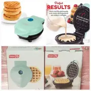 New Mini Dash Waffle Maker Hash Browns, Pancakes, Pizza 4” Easy Clean Non-stick
