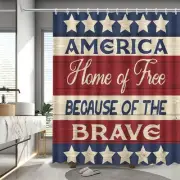 4th of July Shower Curtain America Home of Free Because of The Brave Vintage