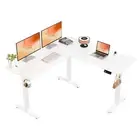 Ergomaker L-Shape Corner Desk Computer Table Student Study Workstation White New