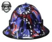 Custom Hydrographic Safety Hard Hat COOK ISLAND SKULLS PRO CHOICE WIDE BRIM