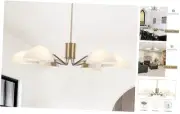 6 Light Gold Chandelier Light Fixture Modern Chandelier for Dining Room Gold