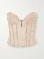 [Rosamosario] Rosamosario - Mystery Of Roulette Strapless Lace Bustier Top - Blush - large large Pink