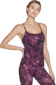 Skechers Women's GO FLEX Haze Crossback Shelf Bra Cami Top, Size XL, Pink