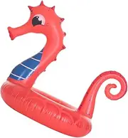 BESPORTBLE Adults Swimming Ring Sea Horse Shape Inflatable Float Ring Air Valve PVC Material for Pool Beach Lake